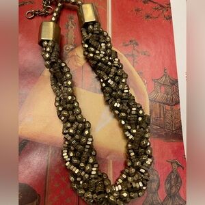 Banana Republic Braided Gold Bead Necklace